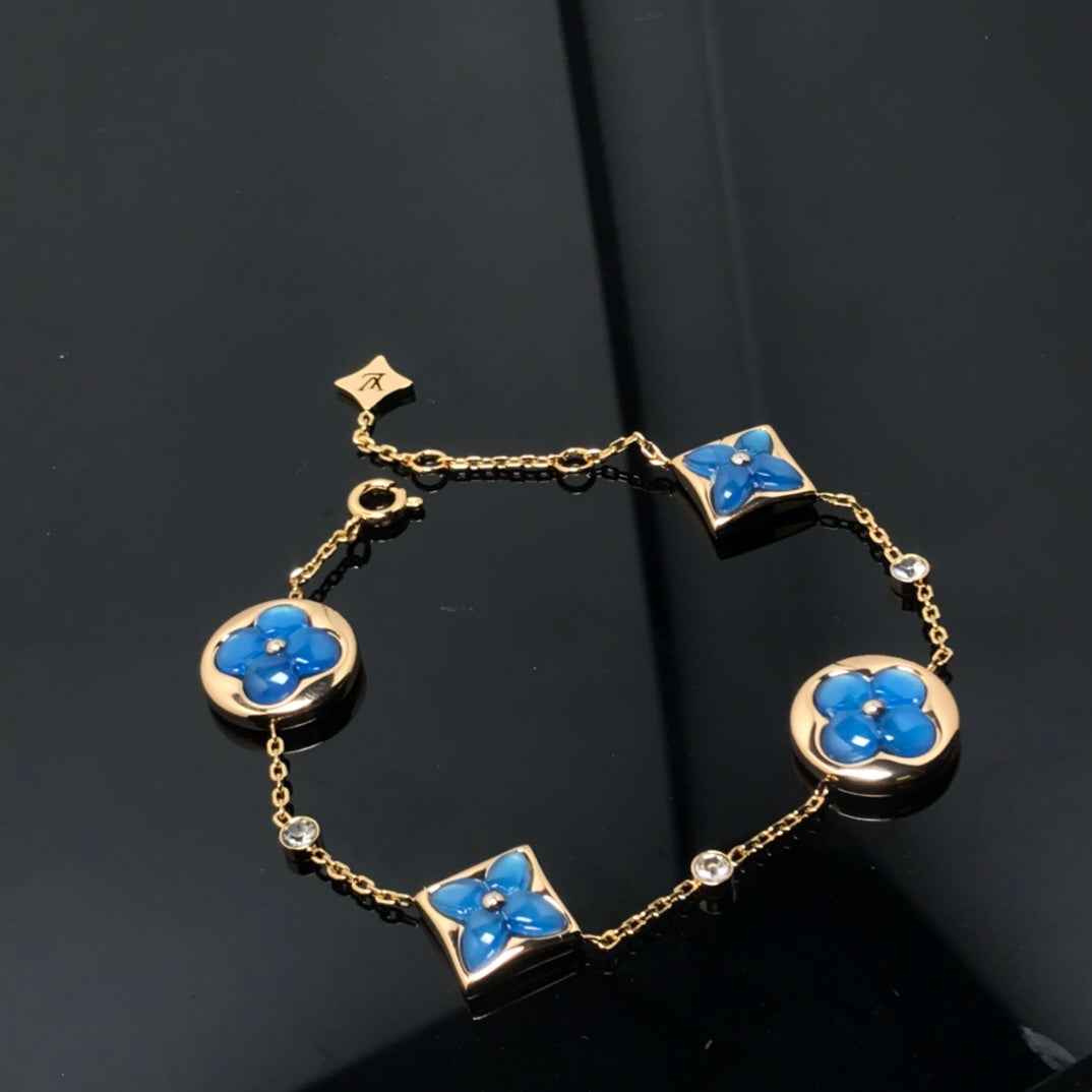 [：Polaidi Jewelry]STAR AND SUN 4 MOTIF BLUE BRACELET