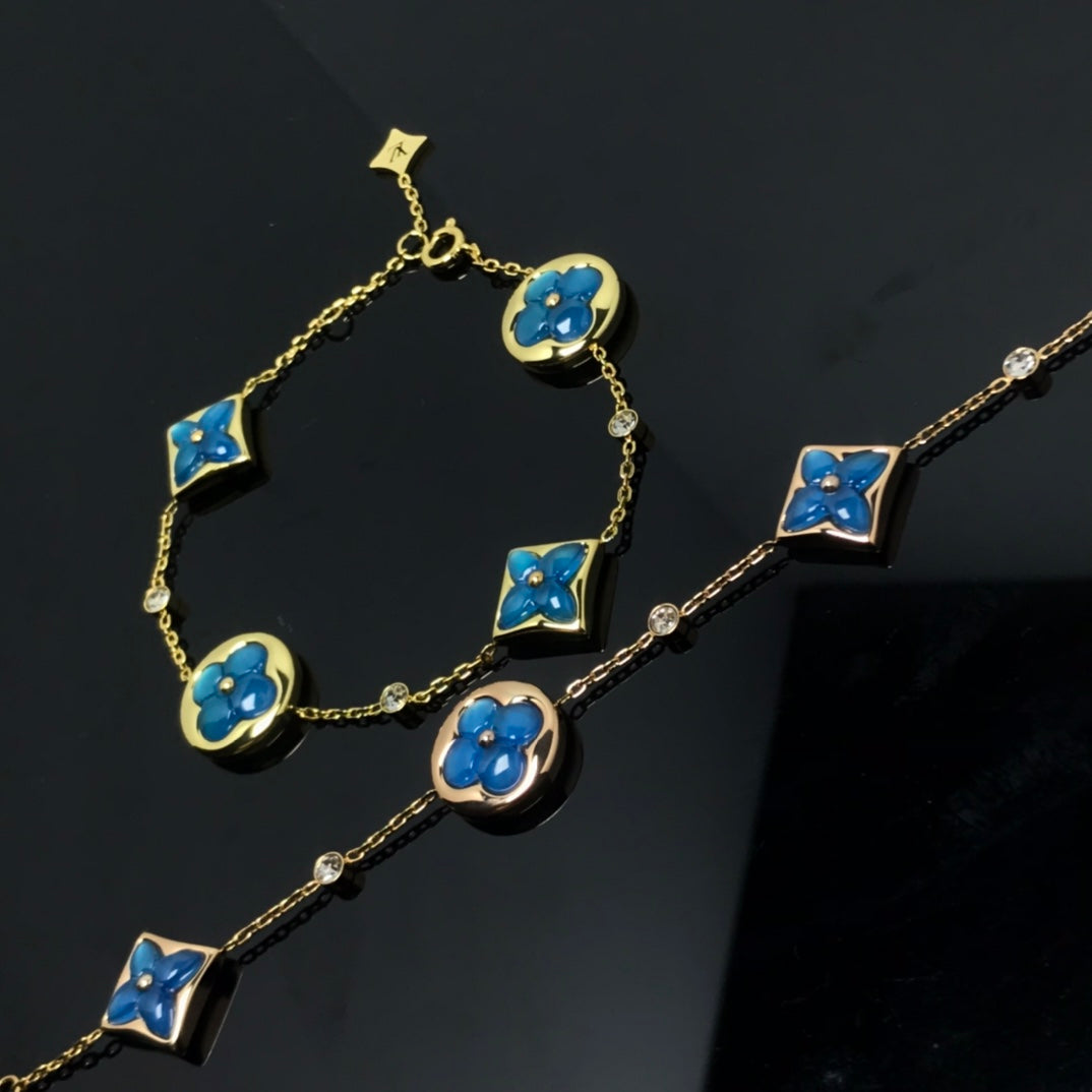 [：Polaidi Jewelry]STAR AND SUN 4 MOTIF BLUE BRACELET