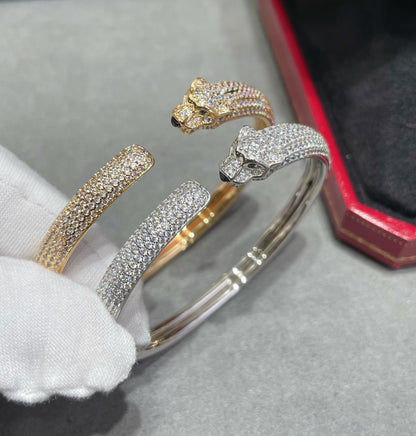 [Polaidi Jewelry]PANTHERE FULL DIAMOND OPEN BRACELET