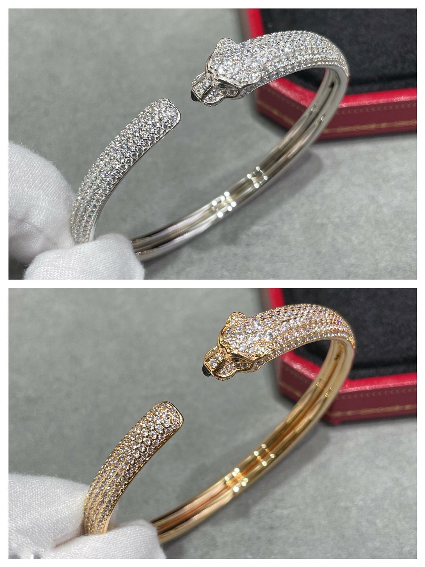 [：Polaidi Jewelry]PANTHERE FULL DIAMOND OPEN BRACELET