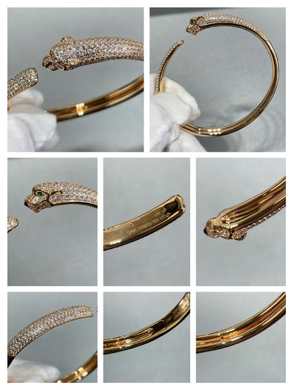 [Polaidi Jewelry]PANTHERE FULL DIAMOND OPEN BRACELET