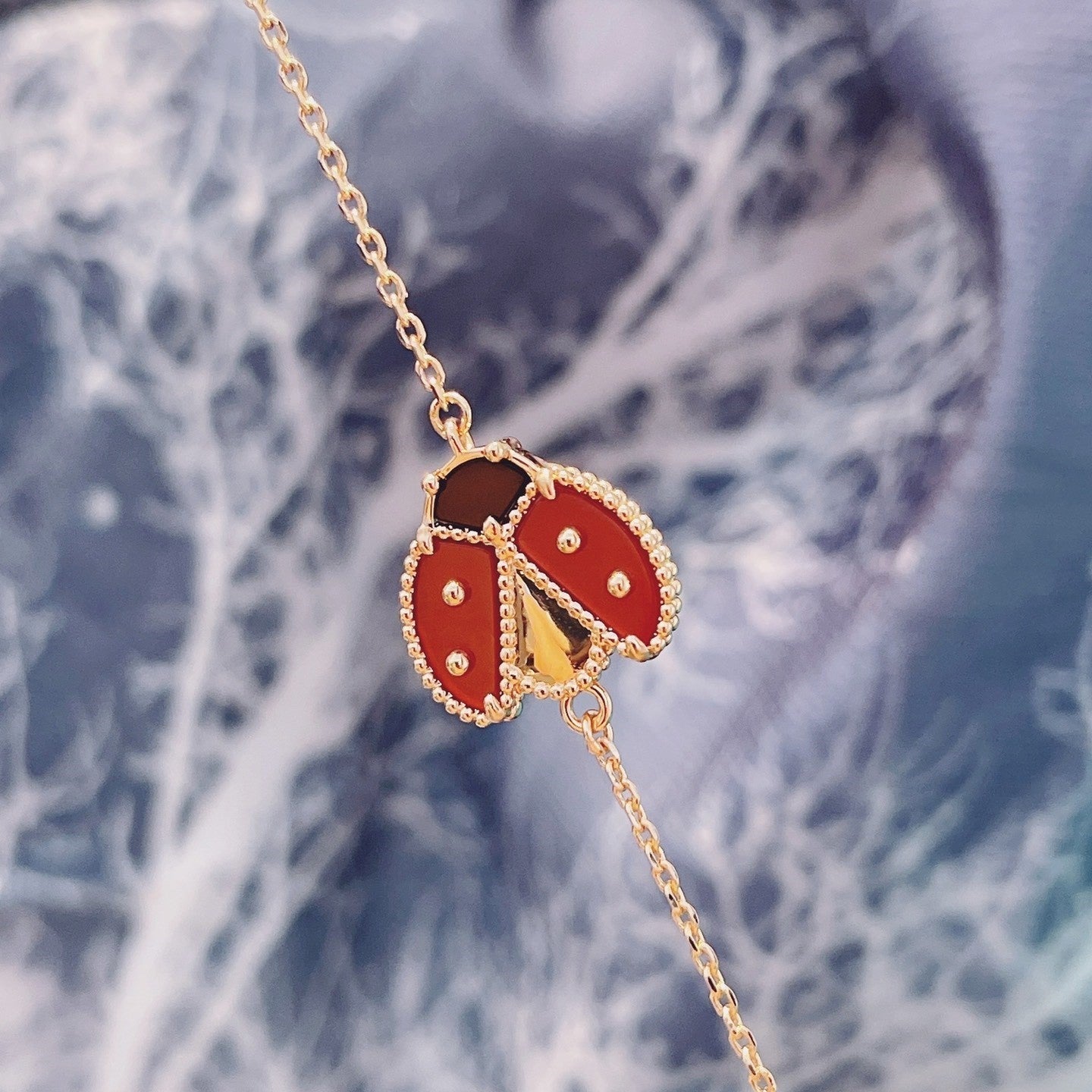 [：Polaidi Jewelry]ラッキー スプリング 1モチーフ ピンクゴールド ブレスレット