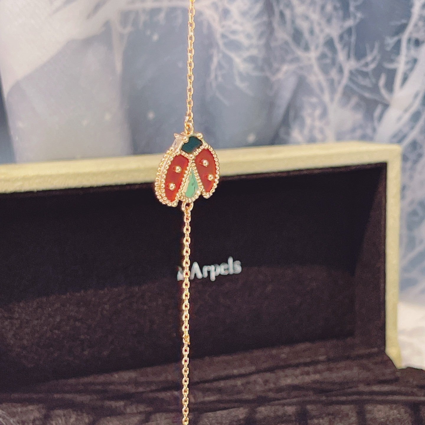 [：Polaidi Jewelry]ラッキー スプリング 1モチーフ ピンクゴールド ブレスレット