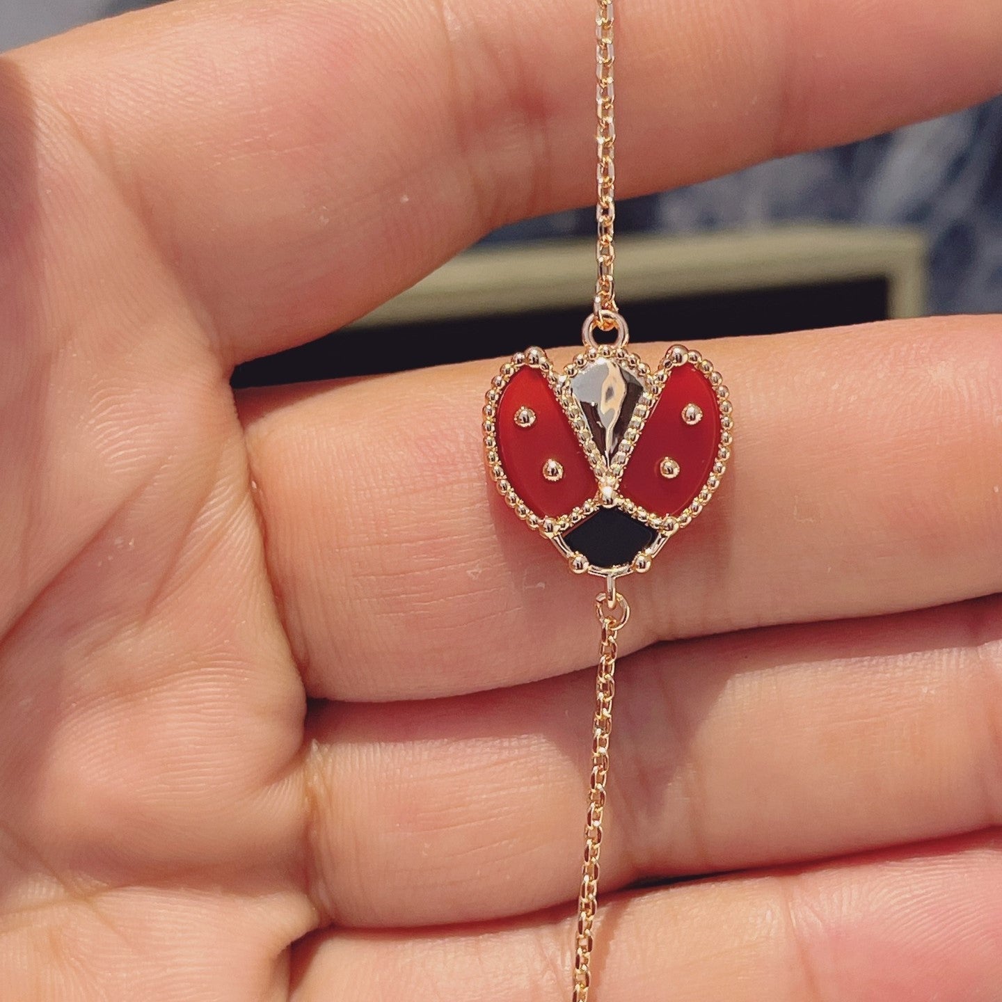 [：Polaidi Jewelry]ラッキー スプリング 1モチーフ ピンクゴールド ブレスレット