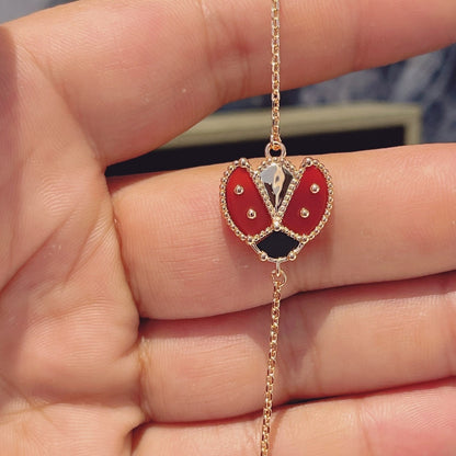 [：Polaidi Jewelry]ラッキー スプリング 1モチーフ ピンクゴールド ブレスレット