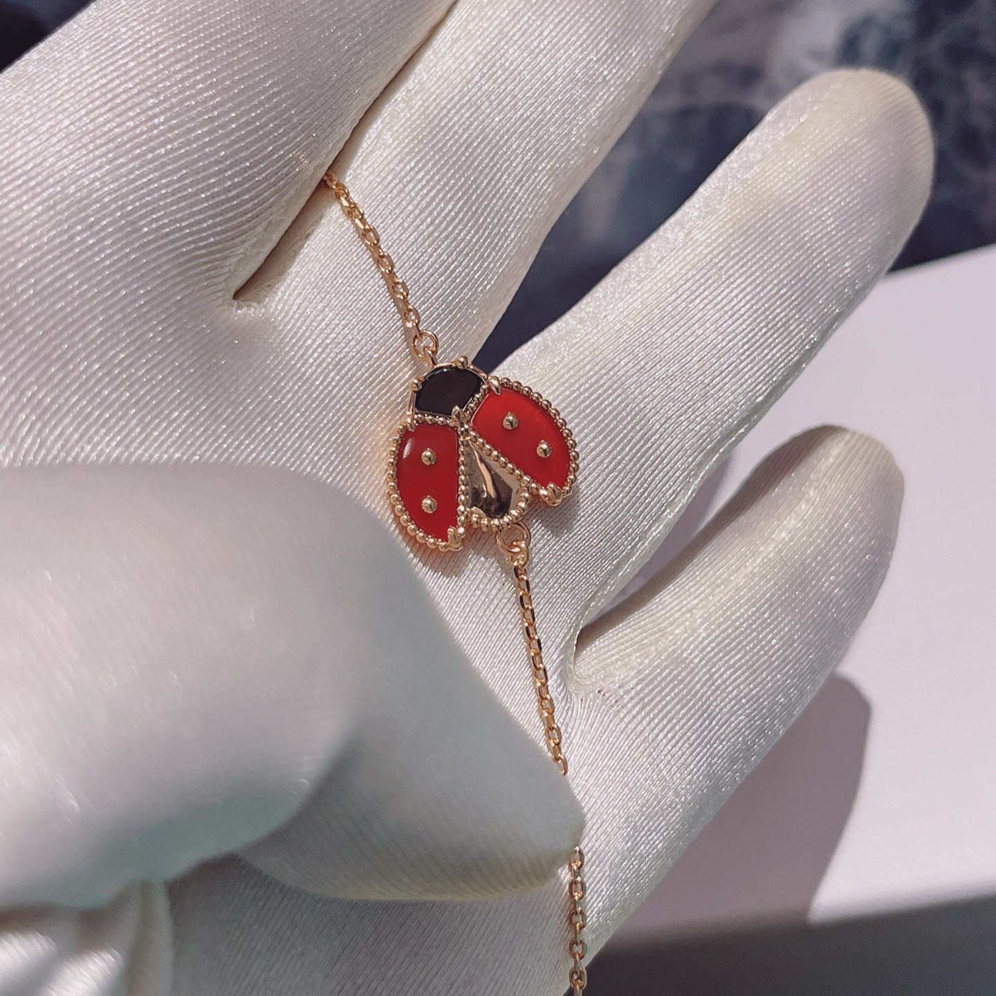 [：Polaidi Jewelry]ラッキー スプリング 1モチーフ ピンクゴールド ブレスレット