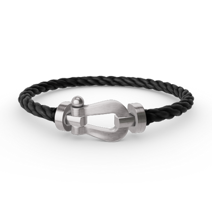 [：Polaidi Jewelry]ホースシューブレスレット（ダイヤモンドなし）ラージ シルバー