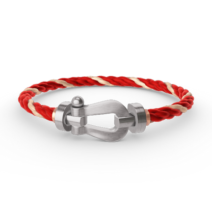 [：Polaidi Jewelry]ホースシューブレスレット（ダイヤモンドなし）ラージ シルバー