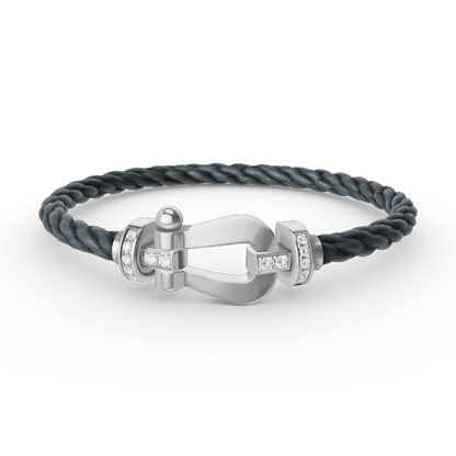 [:Polaidi Jewelry]FORCE ラージ ホースシュー ハーフダイヤモンド ブレスレット シルバー
