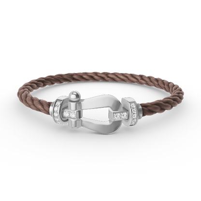 [Polaidi Jewelry]FORCE LARGE HORSESHOE HALF DIAMOND BRACELET SILVER