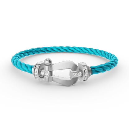 [:Polaidi Jewelry]FORCE ラージ ホースシュー ハーフダイヤモンド ブレスレット シルバー