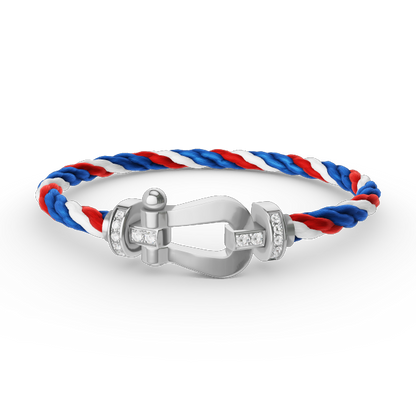 [:Polaidi Jewelry]FORCE ラージ ホースシュー ハーフダイヤモンド ブレスレット シルバー