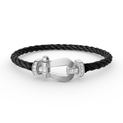 [:Polaidi Jewelry]FORCE ラージ ホースシュー ハーフダイヤモンド ブレスレット シルバー