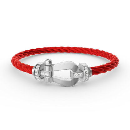[:Polaidi Jewelry]FORCE ラージ ホースシュー ハーフダイヤモンド ブレスレット シルバー