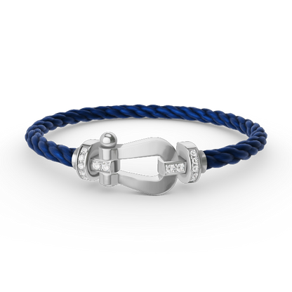 [:Polaidi Jewelry]FORCE ラージ ホースシュー ハーフダイヤモンド ブレスレット シルバー