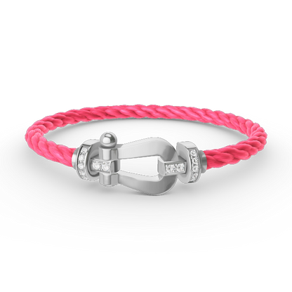 [Polaidi Jewelry]FORCE LARGE HORSESHOE HALF DIAMOND BRACELET SILVER