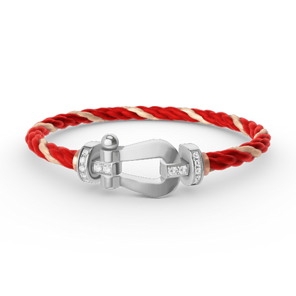 [:Polaidi Jewelry]FORCE ラージ ホースシュー ハーフダイヤモンド ブレスレット シルバー