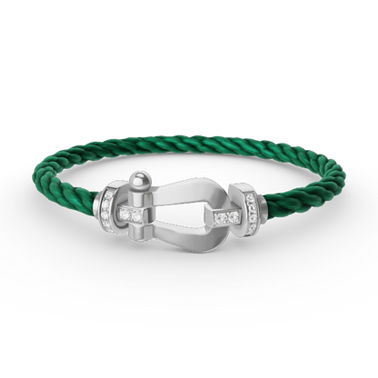 [:Polaidi Jewelry]FORCE ラージ ホースシュー ハーフダイヤモンド ブレスレット シルバー