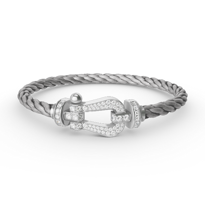 [：Polaidi Jewelry]FORCE LARGE HORSESHOE FULL DIAMOND BRACELET SILVER