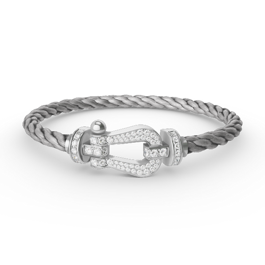 [：Polaidi Jewelry]FORCE LARGE HORSESHOE FULL DIAMOND BRACELET SILVER