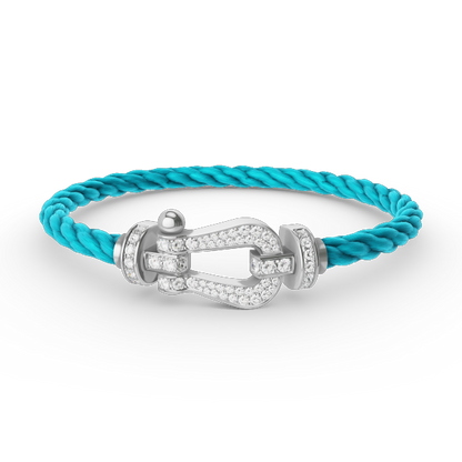 [Polaidi Jewelry]FORCE LARGE HORSESHOE FULL DIAMOND BRACELET SILVER