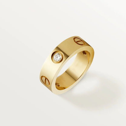 [Polaidi Jewelry]LOVE RING 5.5MM 3 DIAMONDS PINK GOLD