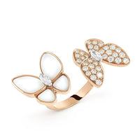 [Perlaura Schmuck] ZWILLINGS-SCHMETTERLINGS-DIAMANT-MOP-RING