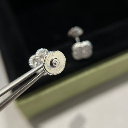 [Polaidi Jewelry]CLOVER MINI DIAMOND STUD EARRINGS