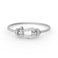 [Perlaura Jewelry ]FORCE  LARGE HORSESHOE FULL DIAMOND TENNIS BRACELET