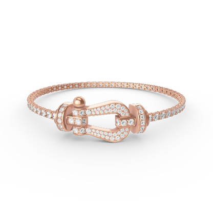 [Polaidi Jewelry]FORCE  LARGE HORSESHOE FULL DIAMOND TENNIS BRACELET